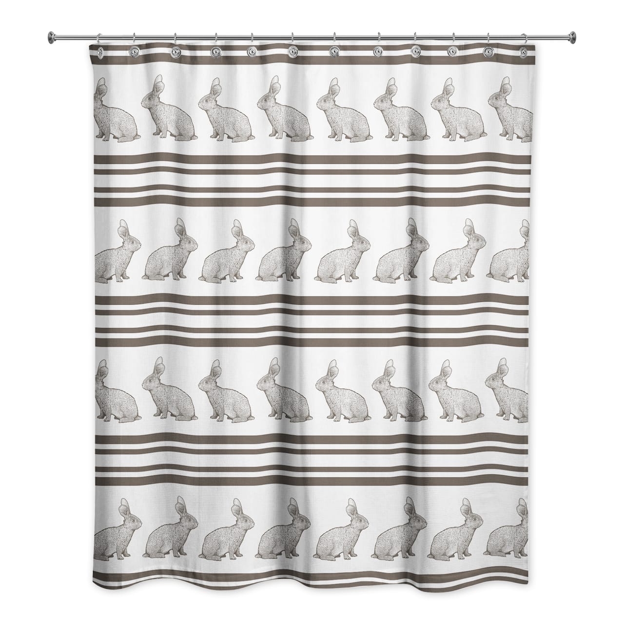 Bunny Stripes Shower Curtain 71" x 74" Shower Curtain